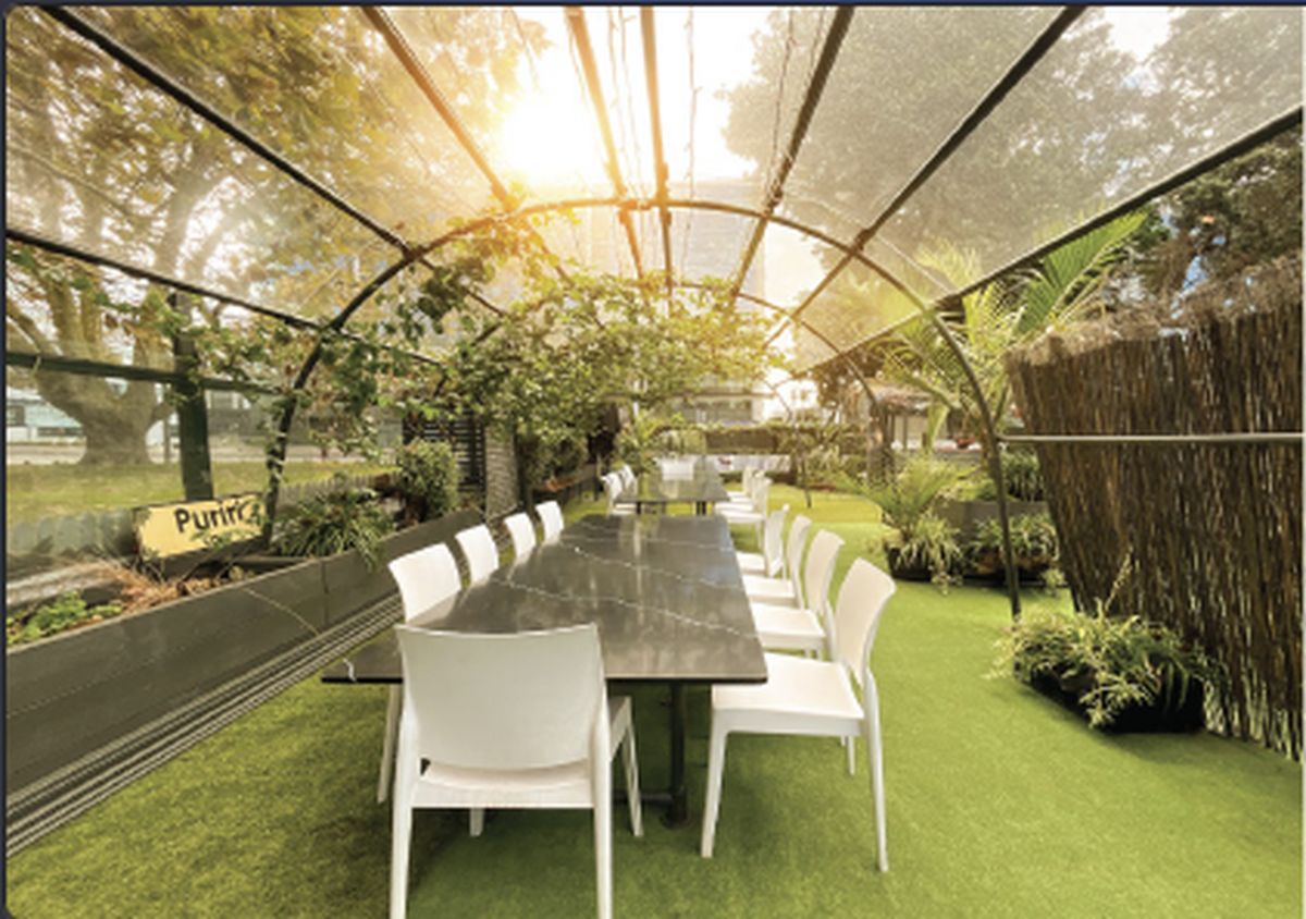 Garden canopy with sunlight at Parked Up