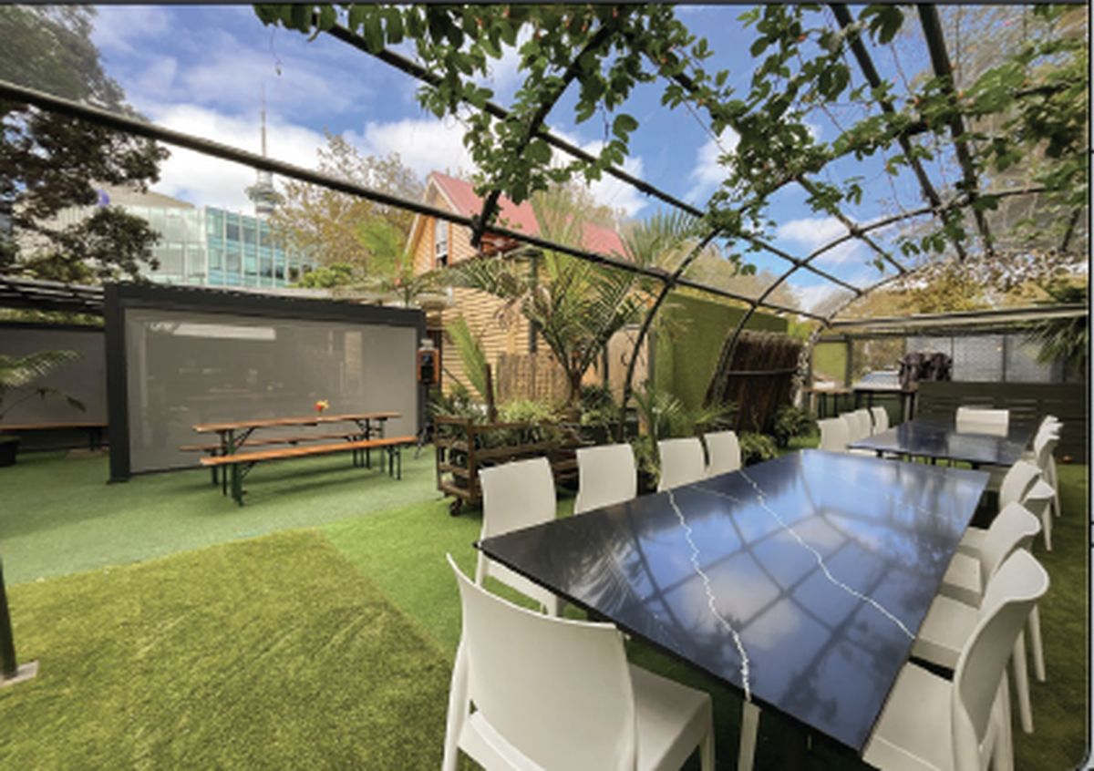 Outdoor seating area at Parked Up